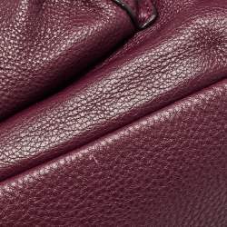 Pre Owned Coach Burgundy Leather Drawstring Backpack