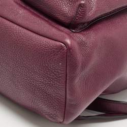 Pre Owned Coach Burgundy Leather Drawstring Backpack