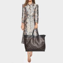 Coach Dark Brown Carriage Print Coated Canvas and Leather Field 40 Tote