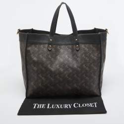 Coach Dark Brown Carriage Print Coated Canvas and Leather Field 40 Tote
