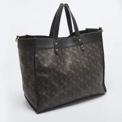 Coach Dark Brown Carriage Print Coated Canvas and Leather Field 40 Tote