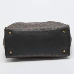 Coach Dark Brown Carriage Print Coated Canvas and Leather Field 40 Tote