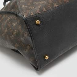 Coach Dark Brown Carriage Print Coated Canvas and Leather Field 40 Tote