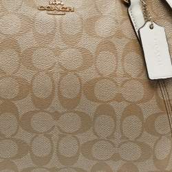 Coach Tri Color Signature Coated Canvas  and Leather Small Kelsey Satchel