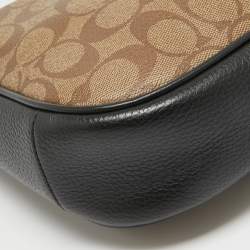 Pre Owned Coach Beige/Black Signature Coated Canvas and Leather Ellie File Crossbody Bag