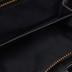 Pre Owned Coach Black Leather Compact Wallet