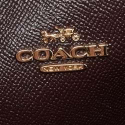 Coach Red/Pink Grained Leather Charlie Carryall Tote