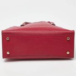 Coach Red/Pink Grained Leather Charlie Carryall Tote