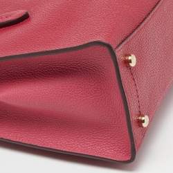 Coach Red/Pink Grained Leather Charlie Carryall Tote