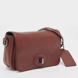 Pre Owned Coach Brown Leather Bleecker Penny Crossbody Bag
