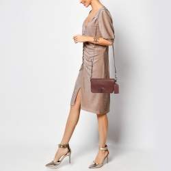 Pre Owned Coach Brown Leather Bleecker Penny Crossbody Bag