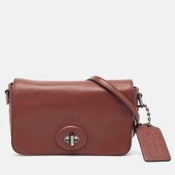 Pre Owned Coach Brown Leather Bleecker Penny Crossbody Bag