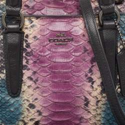Coach Multicolor Python Embossed and Leather Crosby Carryall Tote