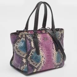 Coach Multicolor Python Embossed and Leather Crosby Carryall Tote