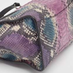 Coach Multicolor Python Embossed and Leather Crosby Carryall Tote