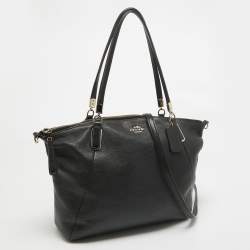 Coach Black Leather Kelsey Satchel