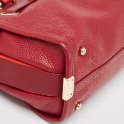 Pre Owned Coach Two Tone Red Leather Swagger 27 Carryall Tote