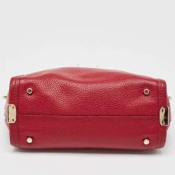 Pre Owned Coach Two Tone Red Leather Swagger 27 Carryall Tote