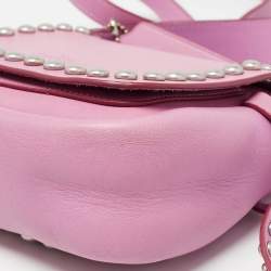 Coach Pink Leather Rivet Dakotah Crossbody Bag