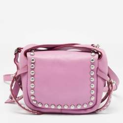 Coach Pink Leather Rivet Dakotah Crossbody Bag