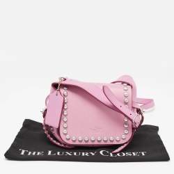 Coach Pink Leather Rivet Dakotah Crossbody Bag