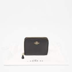 Coach Black Leather Zip Around Purse
