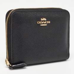 Coach Black Leather Zip Around Purse