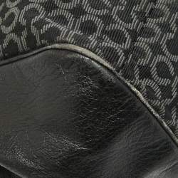 Coach Black Op Art Fabric and Leather Madison Madeline Satchel