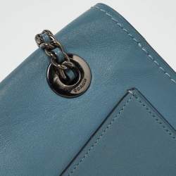 Coach Blue Leather Small Parker Chain Flap Shoulder Bag