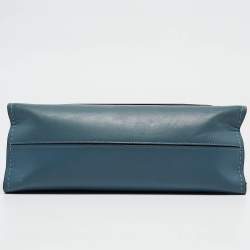 Coach Blue Leather Small Parker Chain Flap Shoulder Bag