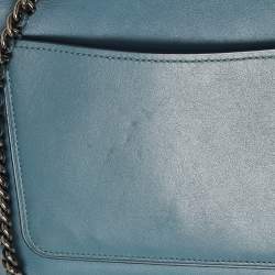 Coach Blue Leather Small Parker Chain Flap Shoulder Bag