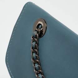 Coach Blue Leather Small Parker Chain Flap Shoulder Bag