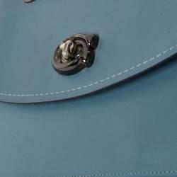 Coach Blue Leather Small Parker Chain Flap Shoulder Bag