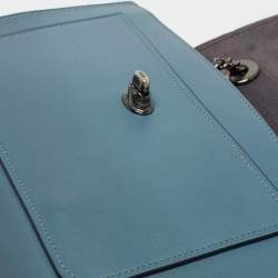 Coach Blue Leather Small Parker Chain Flap Shoulder Bag