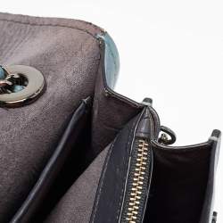 Coach Blue Leather Small Parker Chain Flap Shoulder Bag