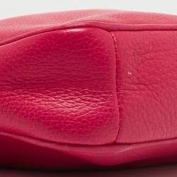 Pre Owned Coach Hot Pink Leather Baguette Bag
