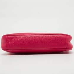 Pre Owned Coach Hot Pink Leather Baguette Bag