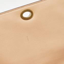 Pre Owned Coach Beoge/Old Rose Signature Coated Canvas and Leather Rose Embellished Riley Crossbody Bag