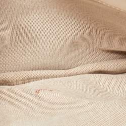 Pre Owned Coach Beoge/Old Rose Signature Coated Canvas and Leather Rose Embellished Riley Crossbody Bag