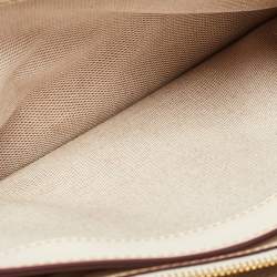 Pre Owned Coach Beoge/Old Rose Signature Coated Canvas and Leather Rose Embellished Riley Crossbody Bag