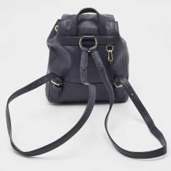 Coach Black Leather Mini Turnlock Rucksack Backpack