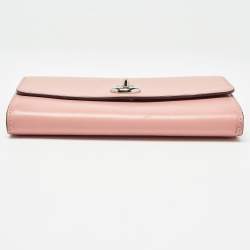 Coach Pink Leather Ruby Chain Clutch