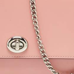 Coach Pink Leather Ruby Chain Clutch