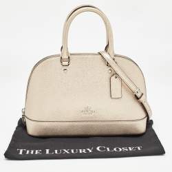 Pre Owned Coach Metallic Leather Mini Sierra Satchel