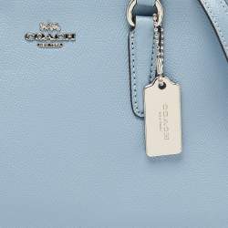 Pre Owned Coach Blue Leather Mini Surrey Carryall Tote