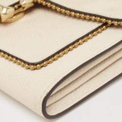 Pre Owned Coach Beige Leather Tabby Chain Shoulder Bag