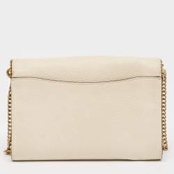 Pre Owned Coach Beige Leather Tabby Chain Shoulder Bag