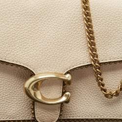 Pre Owned Coach Beige Leather Tabby Chain Shoulder Bag