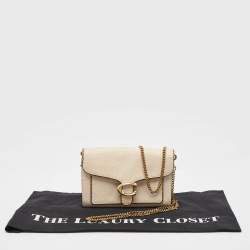 Pre Owned Coach Beige Leather Tabby Chain Shoulder Bag