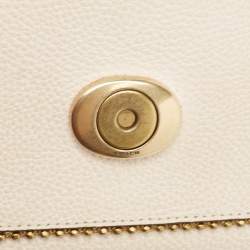 Pre Owned Coach Beige Leather Tabby Chain Shoulder Bag